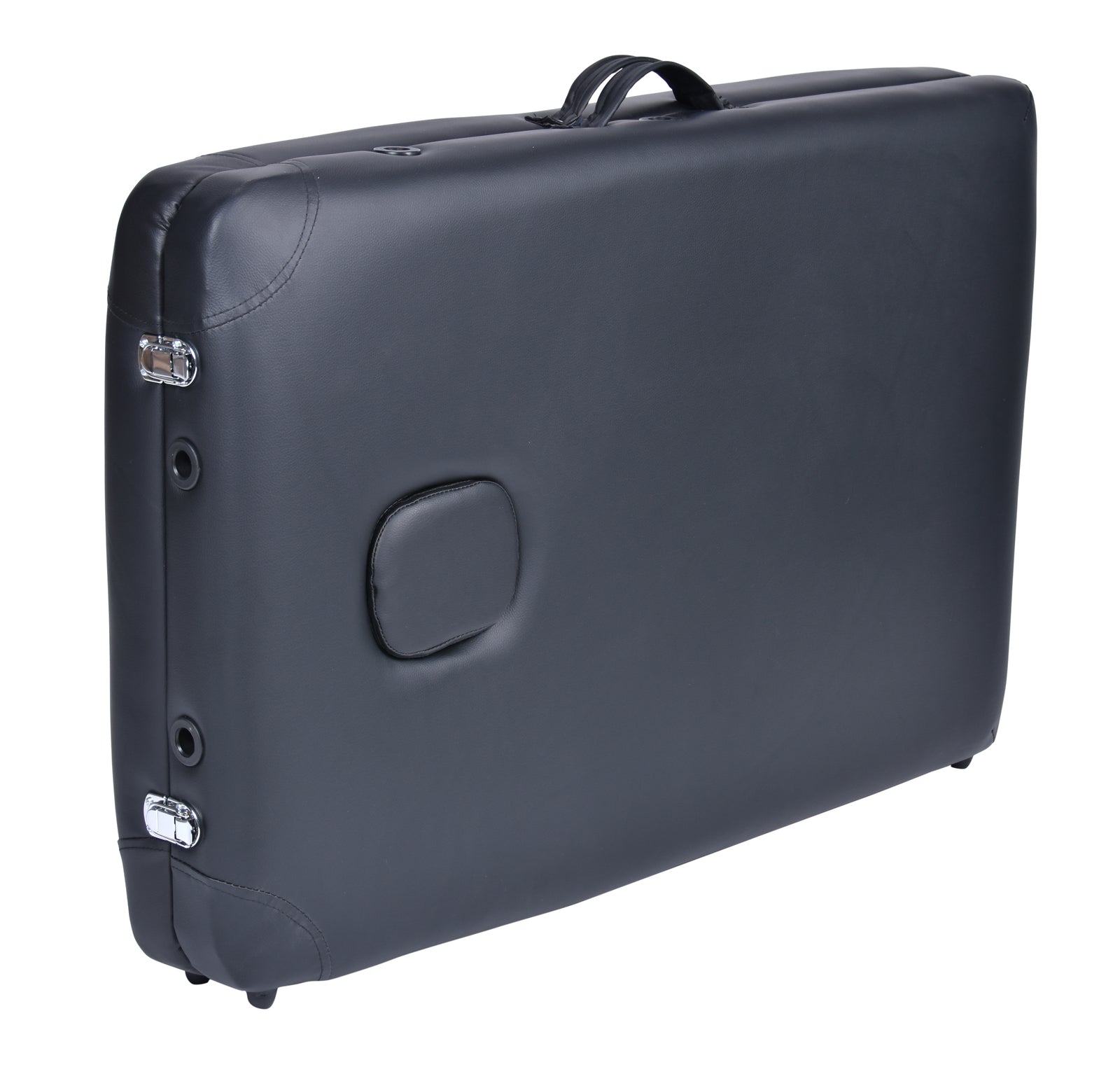 YES4HOMES 2-fold portable aluminium massage table in black, designed for beauty therapy and relaxation.