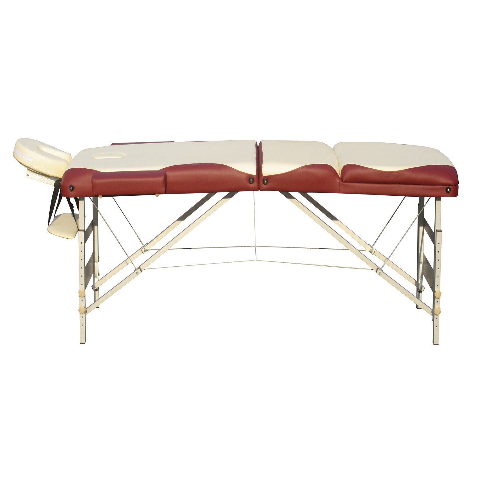 YES4HOMES 3-fold portable aluminium massage table with padded surface for therapy and beauty treatments, by Hlpmedical.