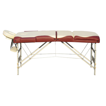 YES4HOMES 3-fold portable aluminium massage table with padded surface for therapy and beauty treatments, by Hlpmedical.