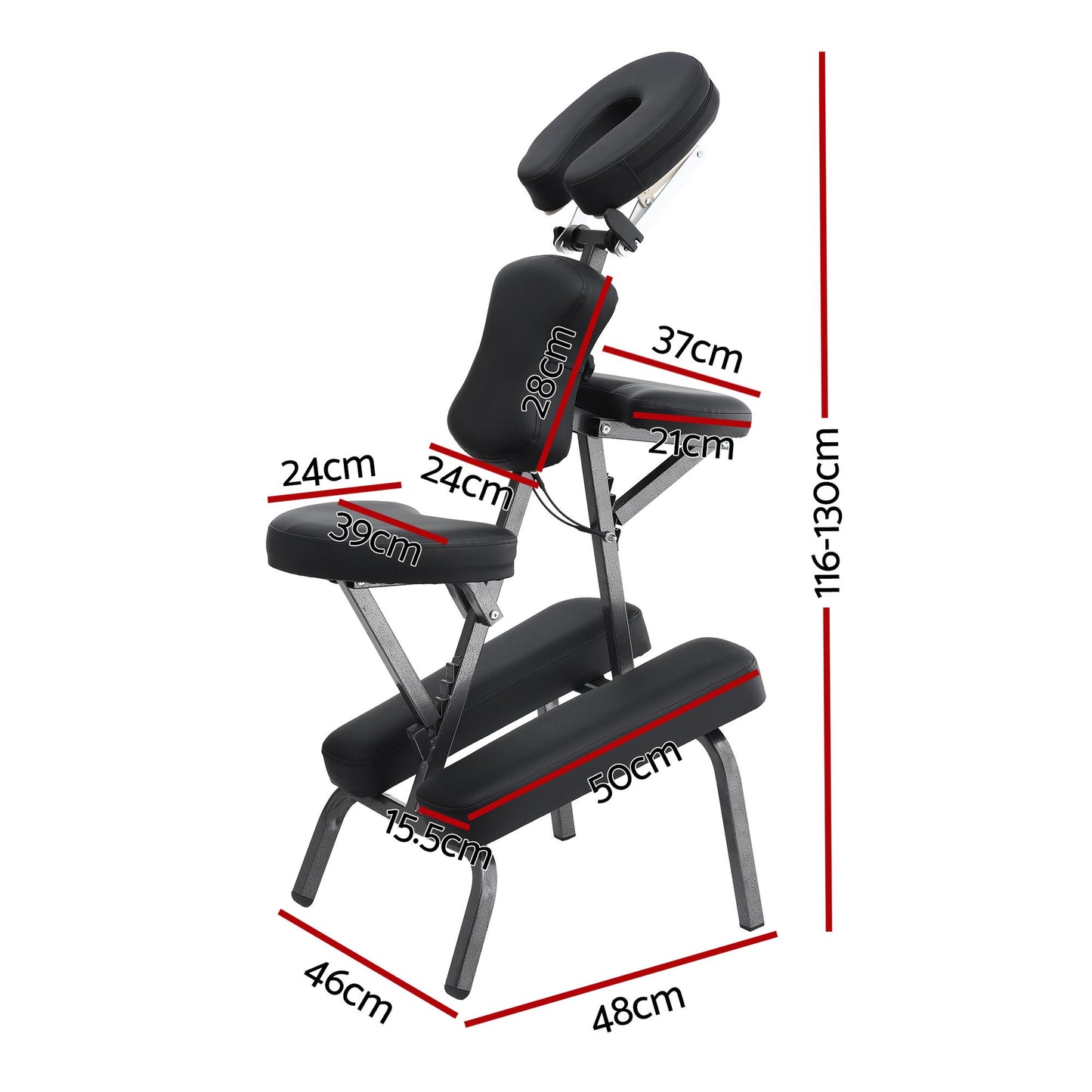Hlpmedical Zenses portable massage chair, lightweight folding design, ideal for tattoo, lash, and beauty treatments, with padded seat and backrest.