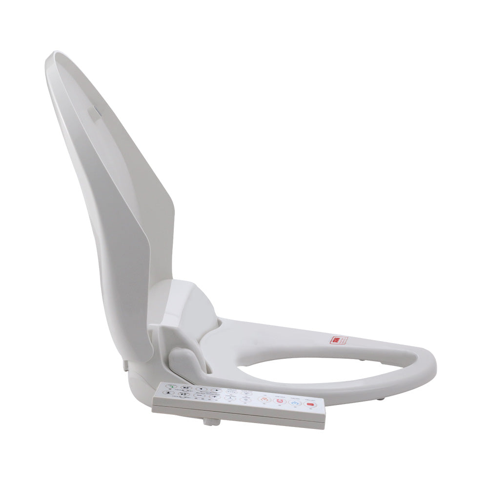Hlpmedical Cefito electric bidet toilet seat cover with water spray and V-shape design, installed on a modern bathroom toilet.