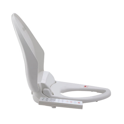 Hlpmedical Cefito electric bidet toilet seat cover with water spray and V-shape design, installed on a modern bathroom toilet.