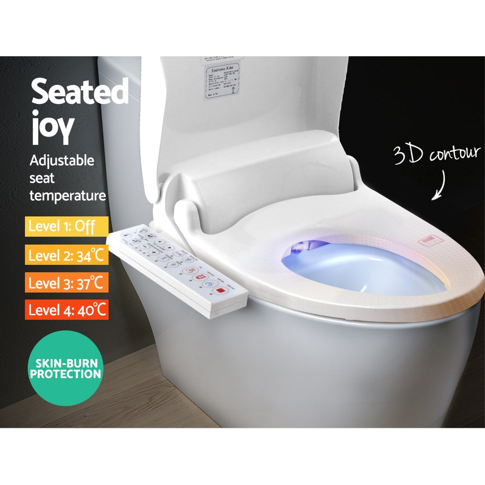 Hlpmedical Cefito electric bidet toilet seat cover with V-shape design and bathroom spray for water wash comfort.