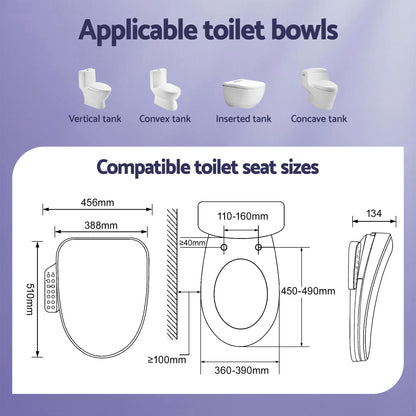 Hlpmedical Cefito electric bidet toilet seat cover with heated water, warm air dryer, LED night light, and ergonomic design.