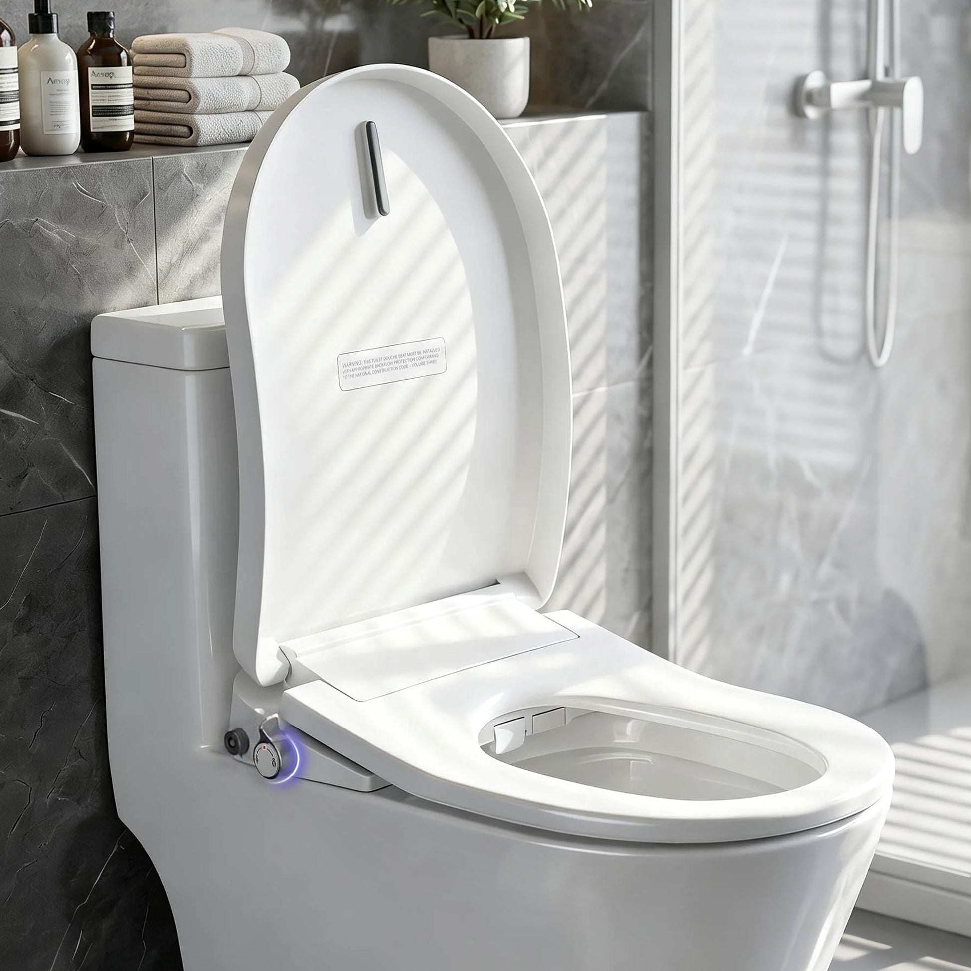 Hlpmedical Cefito electric bidet toilet seat with washing, D-shape design, no power heated feature, and air dryer for bathroom use.