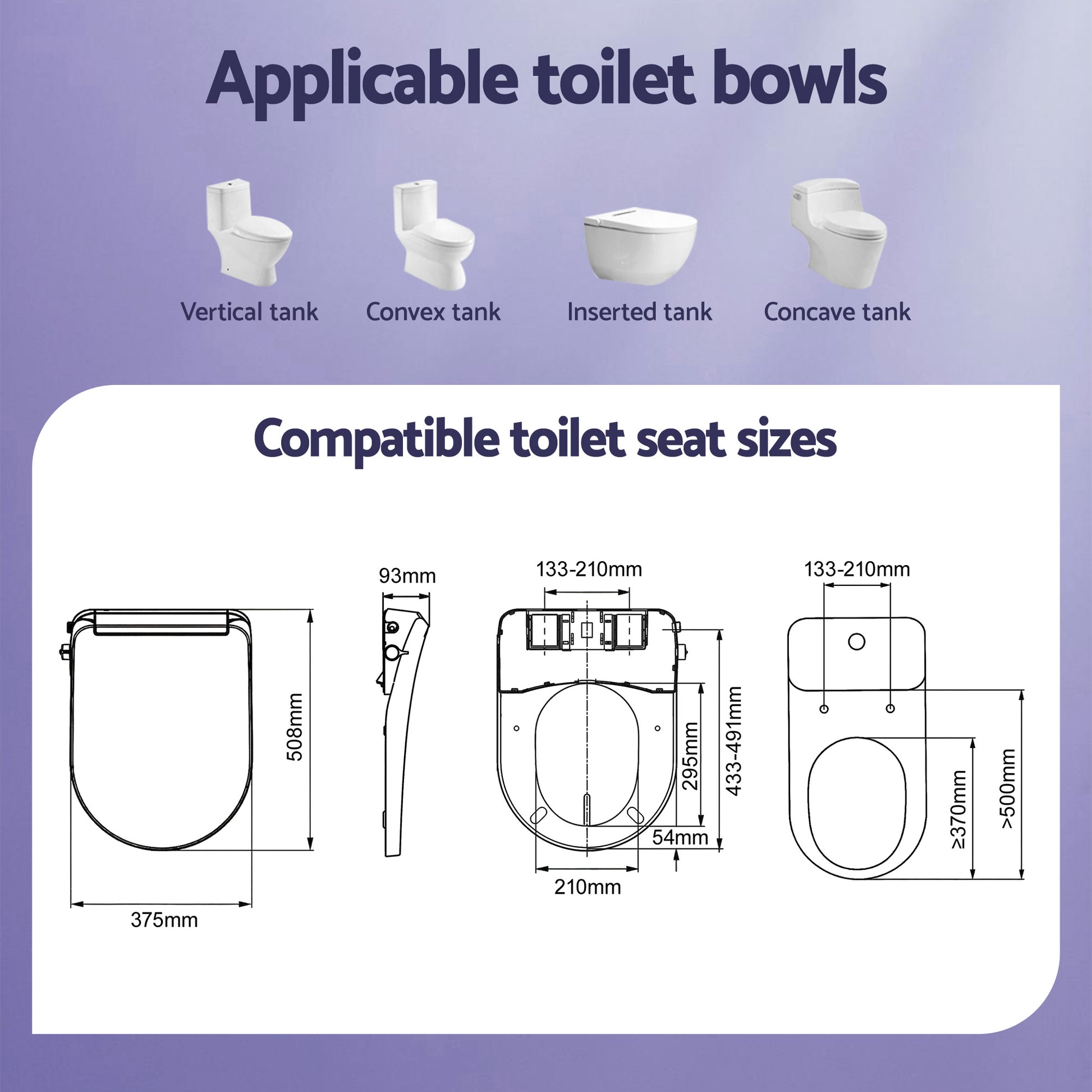 Hlpmedical Cefito electric bidet toilet seat with D-shape design, washing, air dryer, and heated features, installed on a modern bathroom toilet