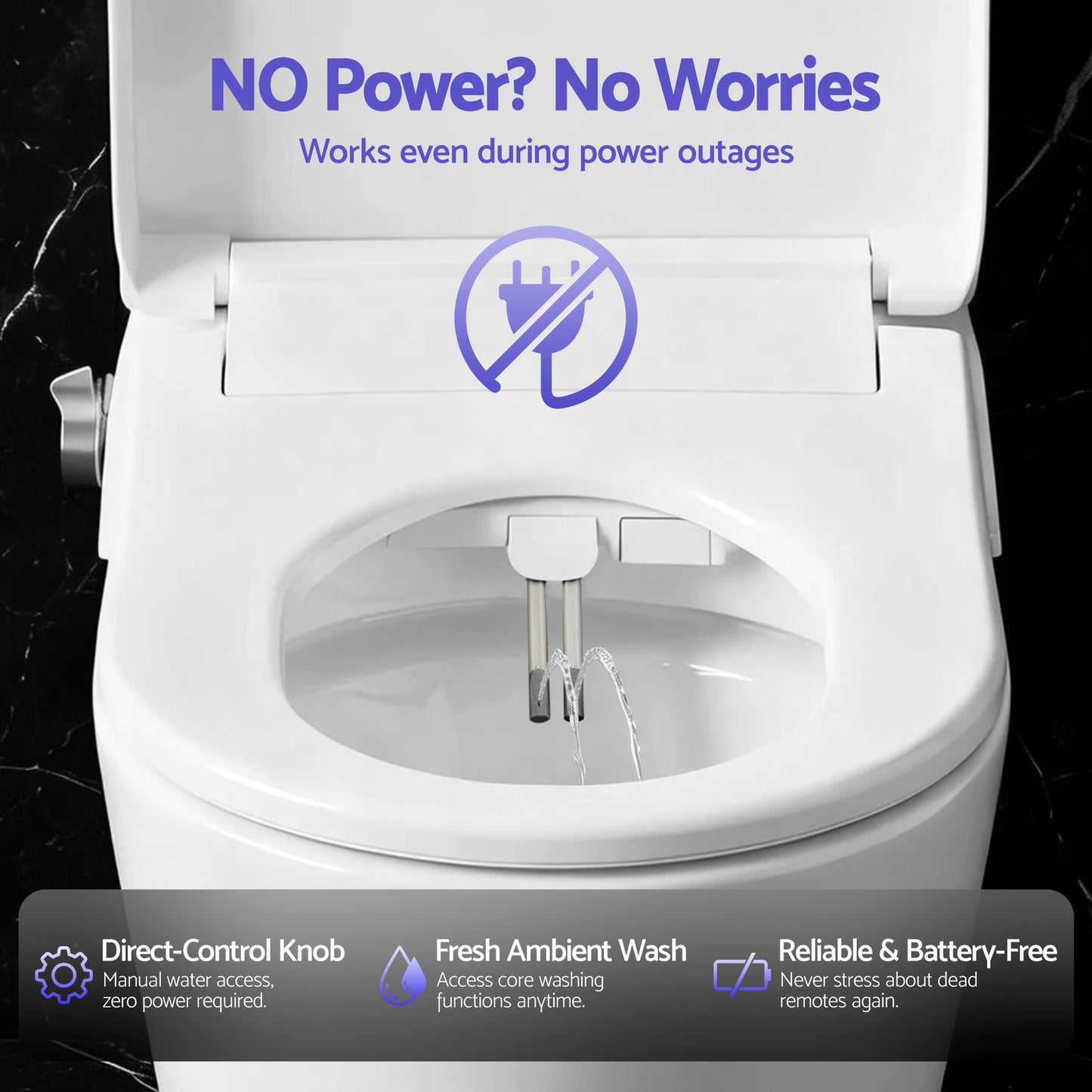 Hlpmedical Cefito electric bidet toilet seat with D-shape design, washing function, air dryer, and no power heated feature.