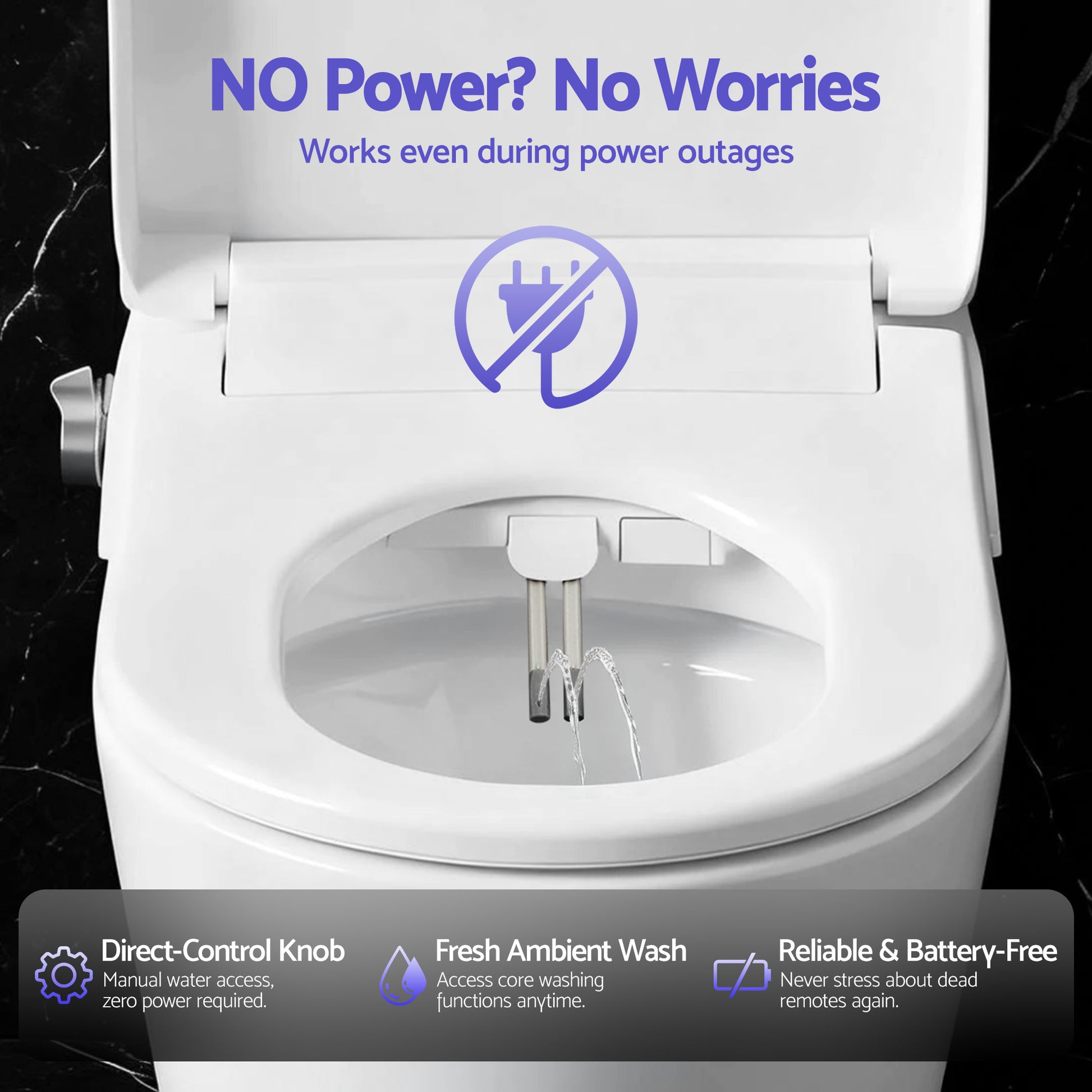 Hlpmedical Cefito electric bidet toilet seat with D-shape design, washing function, air dryer, and no power heated feature.