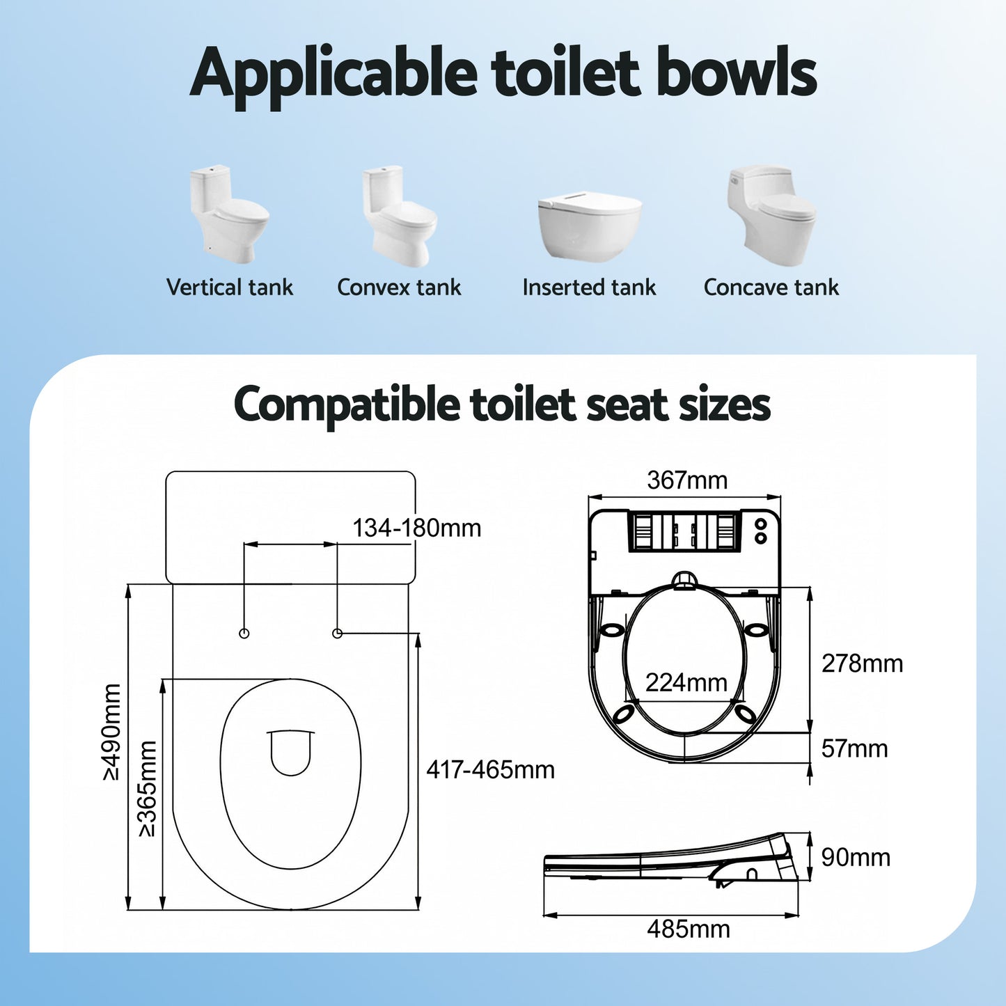 Hlpmedical Cefito non-electric bidet toilet seat with D-shape, dual nozzles, soft-close lid, waterMark DIY design, bathroom furniture.