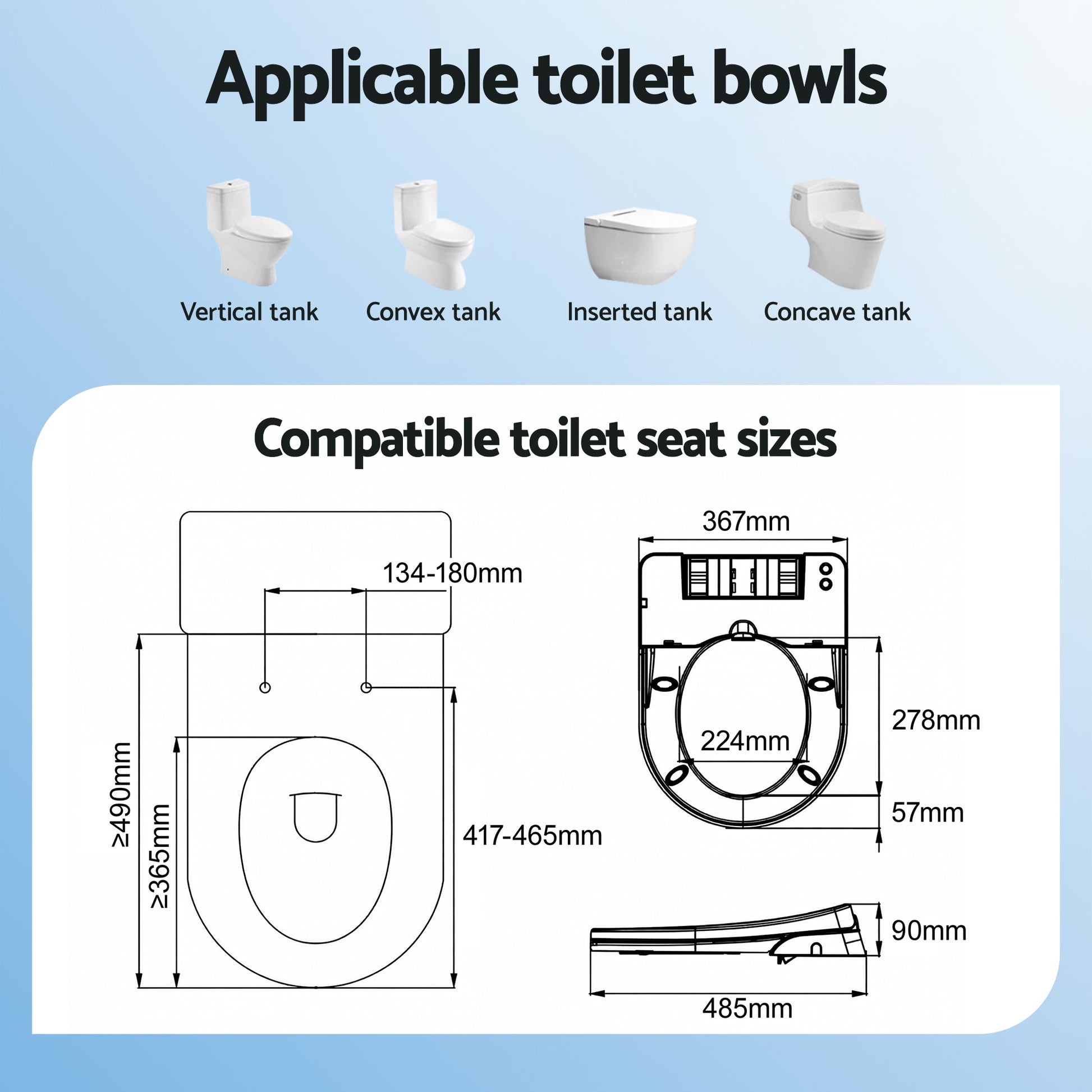 Hlpmedical Cefito non-electric bidet toilet seat with D-shape, dual nozzles, soft-close lid, waterMark DIY design, bathroom furniture.