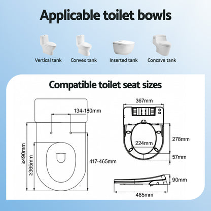 Hlpmedical Cefito non-electric bidet toilet seat with D-shape, dual nozzles, soft-close lid, waterMark DIY design, bathroom furniture.