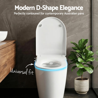 Hlpmedical Cefito non-electric bidet toilet seat with D-shape design, dual nozzles, soft-close lid, watermark finish, DIY installation