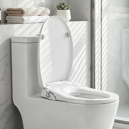 Hlpmedical Cefito non-electric bidet toilet seat in O-shape with dual nozzles and soft-close lid, bathroom furniture.