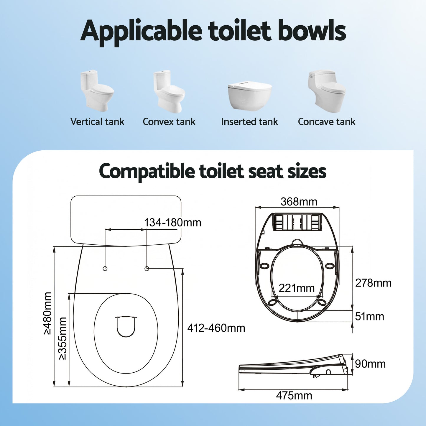 Hlpmedical Cefito non-electric bidet toilet seat in O-shape with dual nozzles, soft-close lid, waterMark, DIY installation