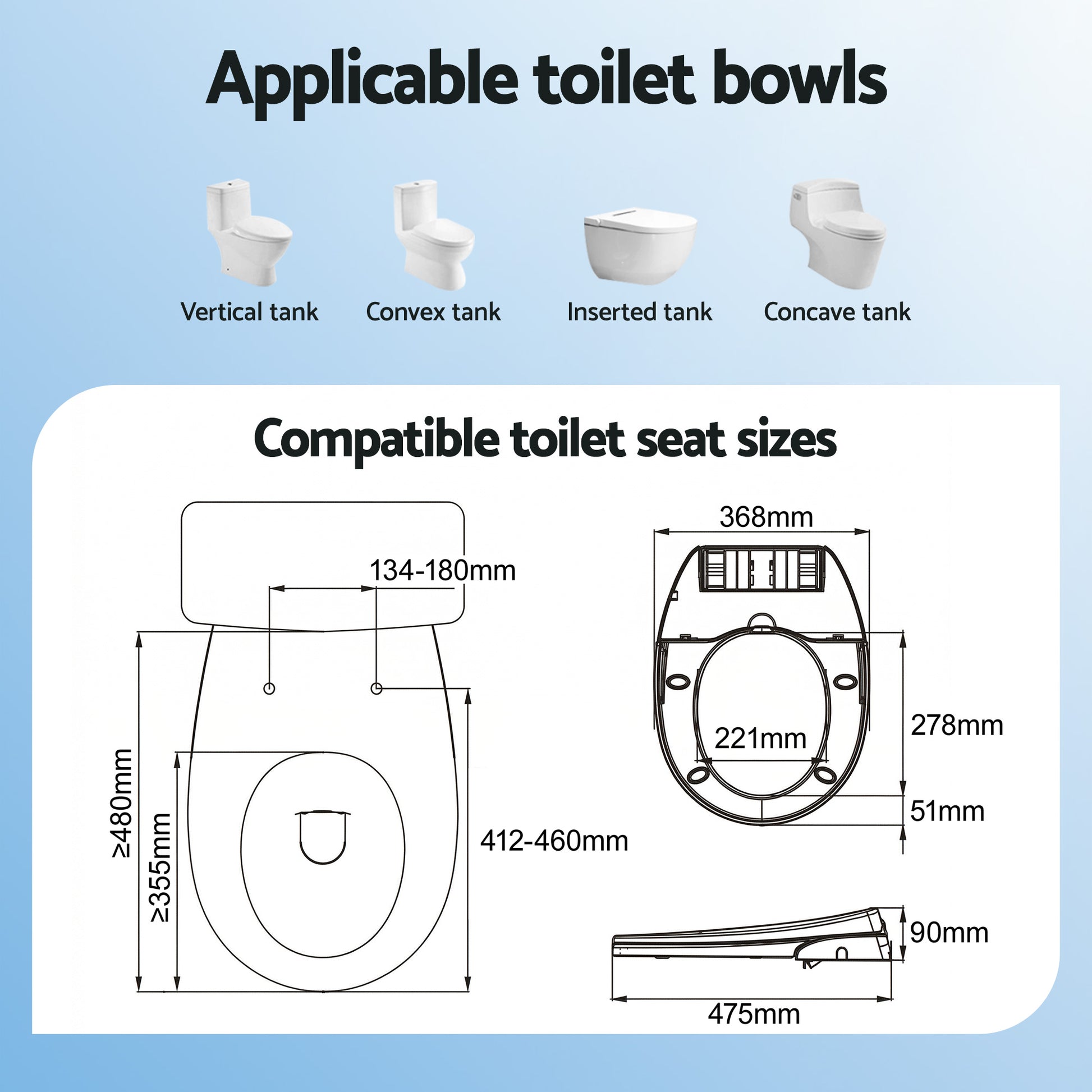 Hlpmedical Cefito non-electric bidet toilet seat in O-shape with dual nozzles, soft-close lid, waterMark, DIY installation
