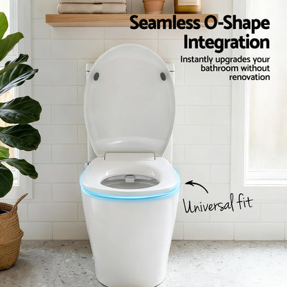Hlpmedical Cefito non-electric O-shape bidet toilet seat with dual nozzles and soft-close lid, waterMark DIY design.