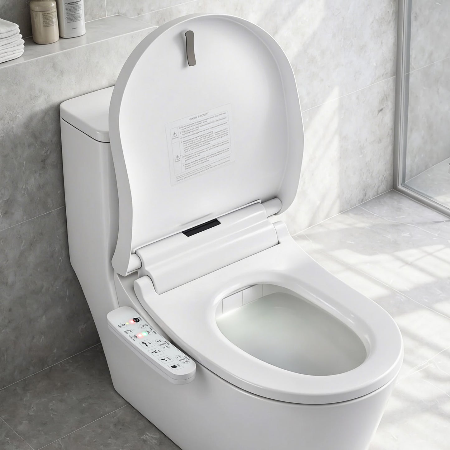 Hlpmedical Cefito Smart electric bidet toilet seat cover in D-shape with SIAA material certification, designed for bathroom bidet furniture.