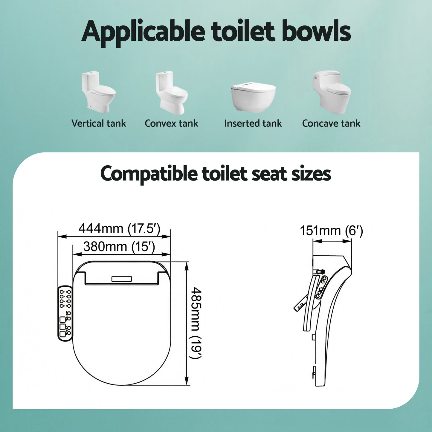 Hlpmedical Cefito Smart Electric Bidet Toilet Seat Cover in D-shape with SIAA certified material, designed for bathroom bidet use.