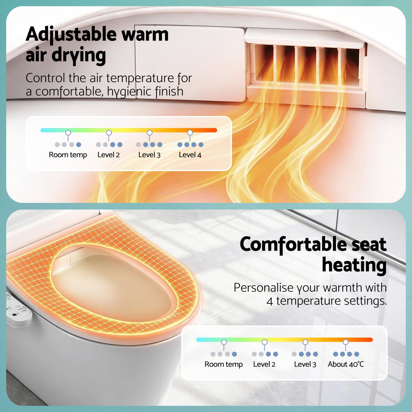 Hlpmedical Cefito Smart Electric Bidet Toilet Seat Cover in D-shape with SIAA certification, designed for bathroom bidets.