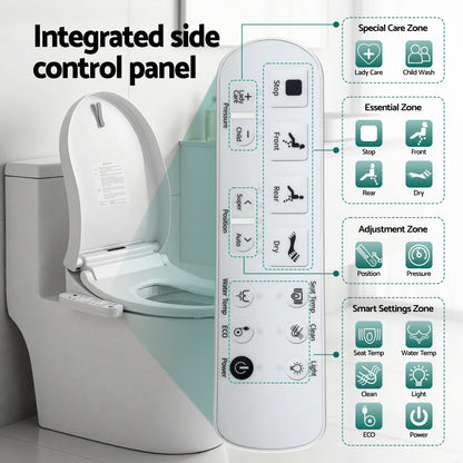 Hlpmedical Cefito Smart Electric Bidet Toilet Seat Cover in D-shape with SIAA certified material, designed for bathroom comfort.
