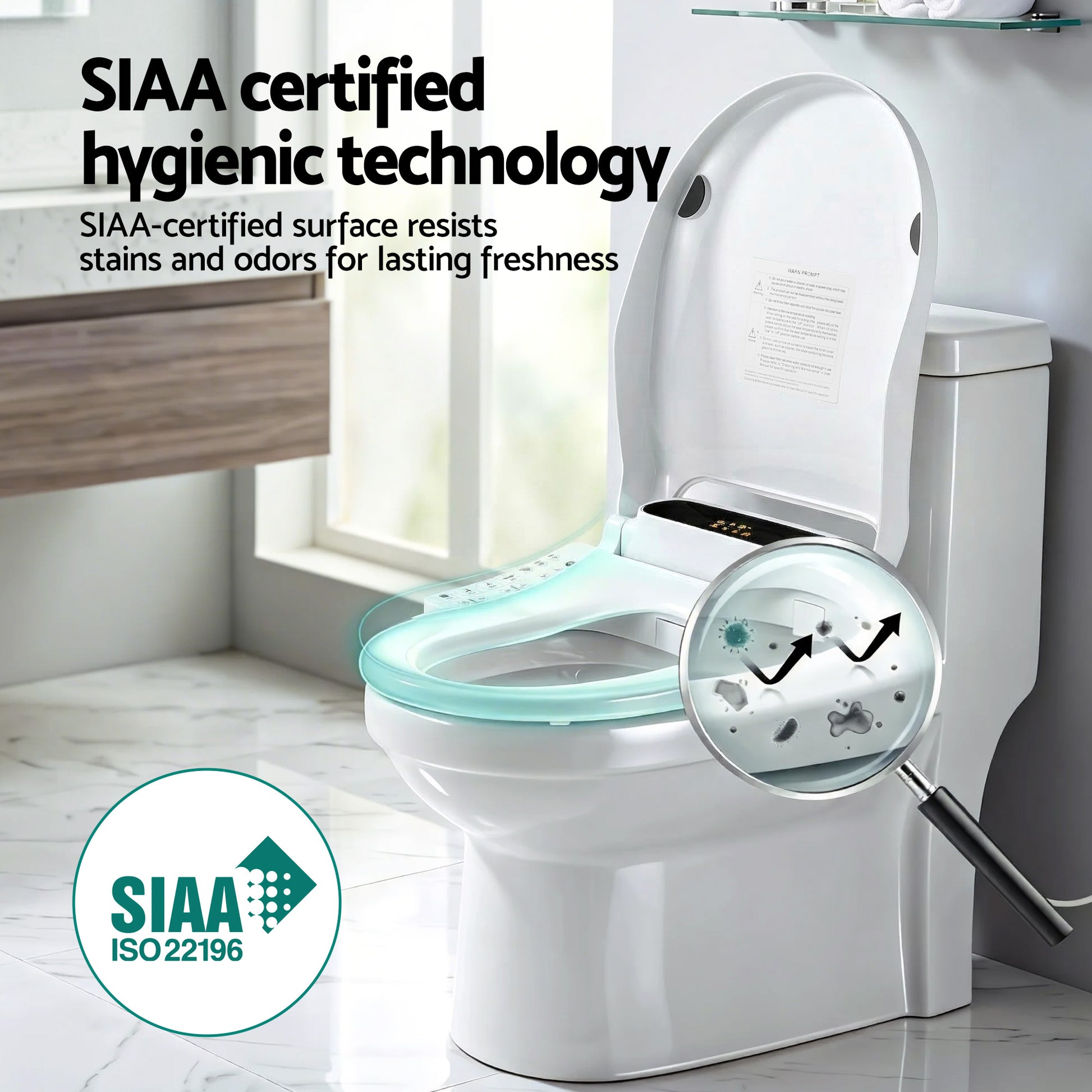 Hlpmedical Cefito Smart Electric Bidet Toilet Seat with LED display, heated dryer, and watermark for bathroom comfort and hygiene.