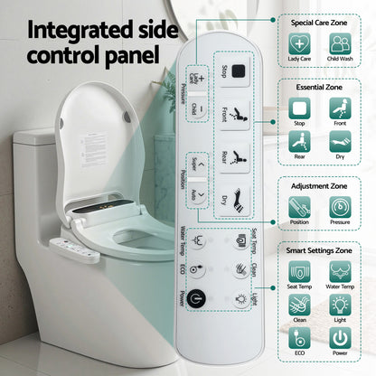 Hlpmedical Cefito Smart Electric Bidet Toilet Seat with LED display, heated dryer, and water watermark for bathroom comfort.