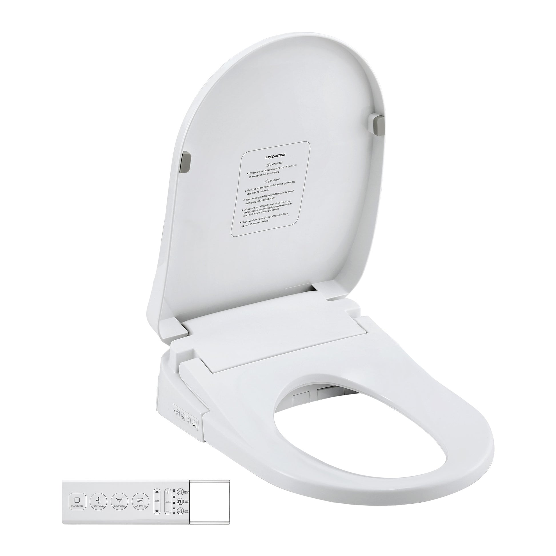 Hlpmedical Cefito Smart Electric Bidet Toilet Seat with wireless remote, heated dryer, and auto wash features, mounted on a bathroom toilet.