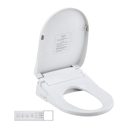 Hlpmedical Cefito Smart Electric Bidet Toilet Seat with wireless remote, heated dryer, and auto wash features, mounted on a bathroom toilet.