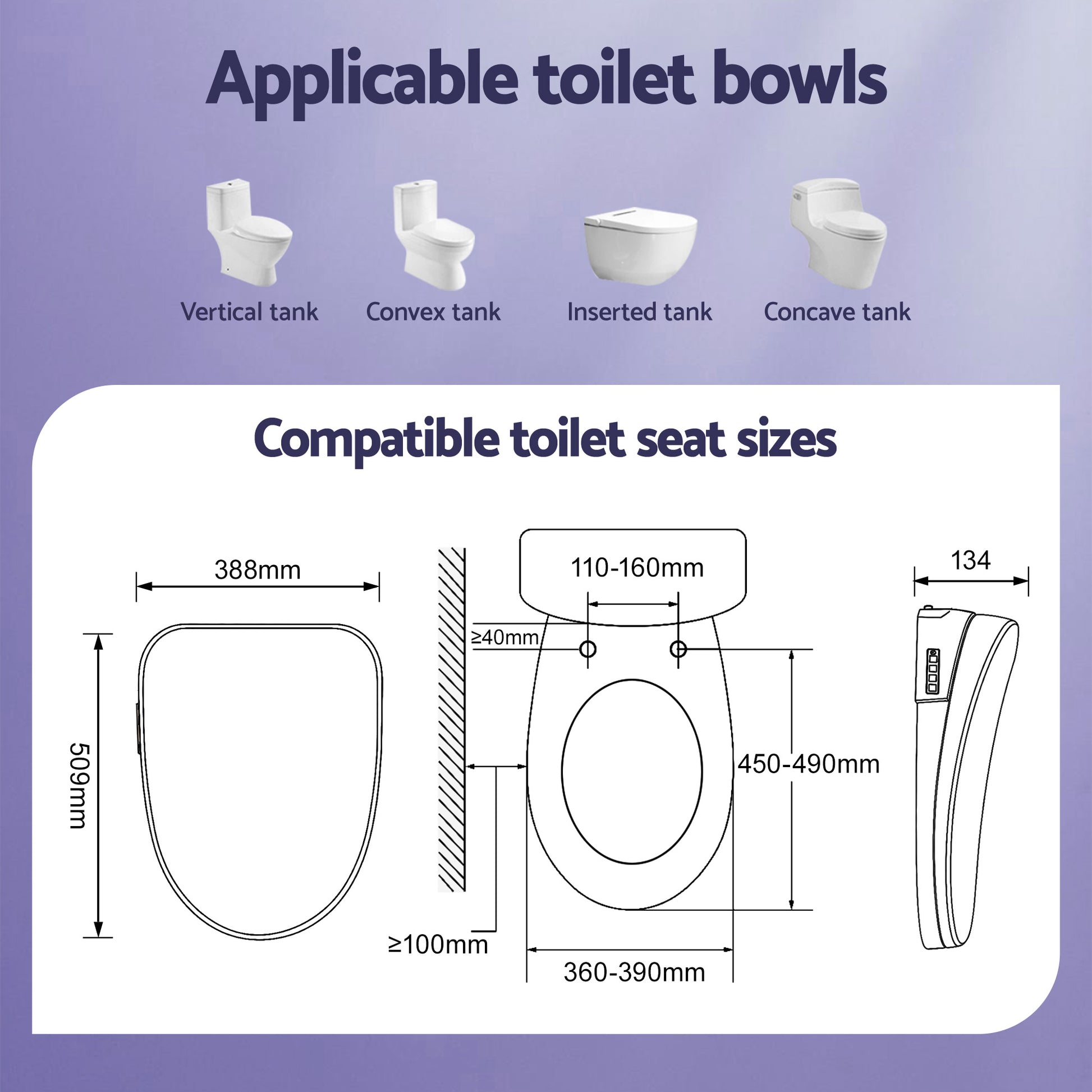 Hlpmedical Cefito Smart Electric Bidet Toilet Seat with wireless remote, heated dryer, and auto wash features on bathroom bidet furniture