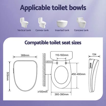 Hlpmedical Cefito Smart Electric Bidet Toilet Seat with wireless remote, heated dryer, and auto wash features on bathroom bidet furniture