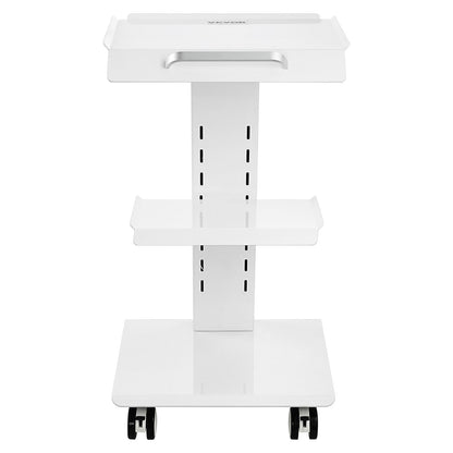 Hlpmedical dental lab trolley cart with three layers, mobile rolling design, and built-in socket for convenient kitchen or lab use.