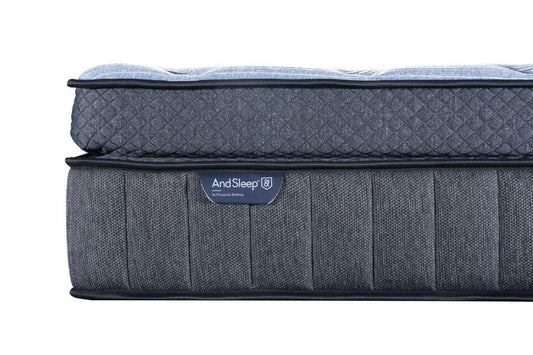 Hlpmedical And Sleep Prime Queen Mattress with plush fabric and supportive foam layer, designed for comfort and restful sleep.