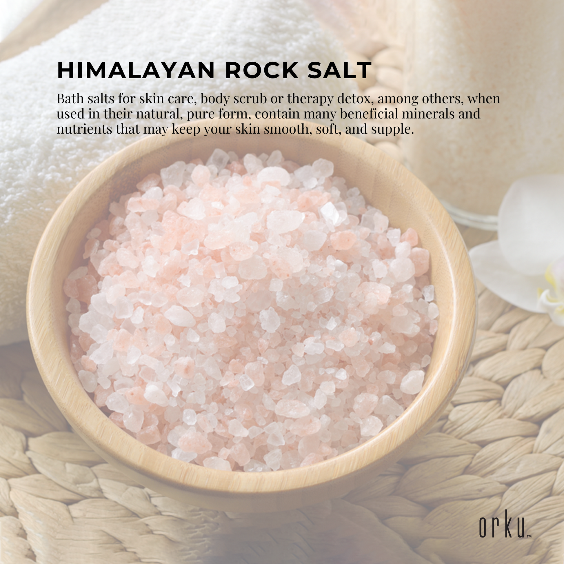 200g Pink Himalayan Bath Salts from Hlpmedical, natural crystal rocks for spa therapy and body scrubbing.