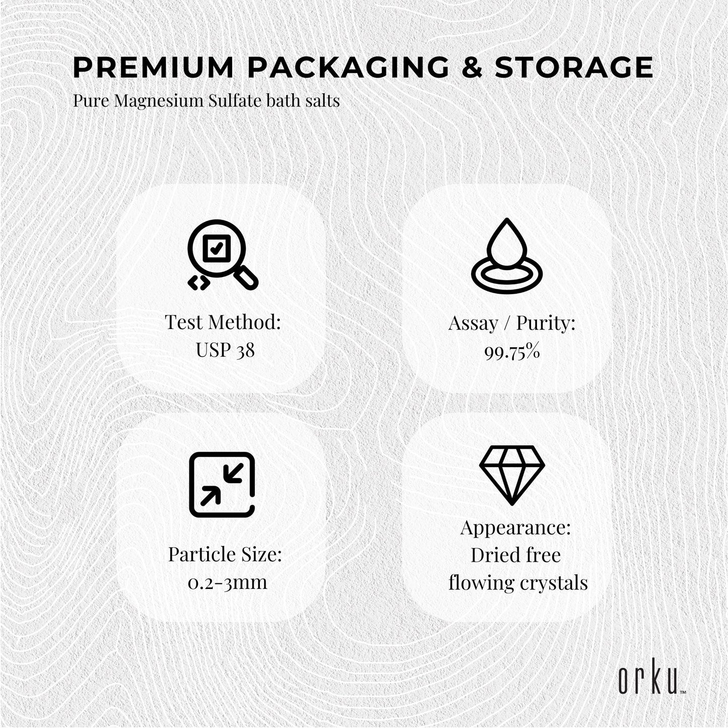 Hlpmedical Orku 20kg Epsom Salt magnesium sulfate bath salts for body relaxation and soothing health and beauty bath additive.