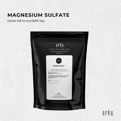 Hlpmedical Orku 2kg Epsom Salt magnesium sulfate bath salts for skin and body, relaxing health and beauty bath additive.