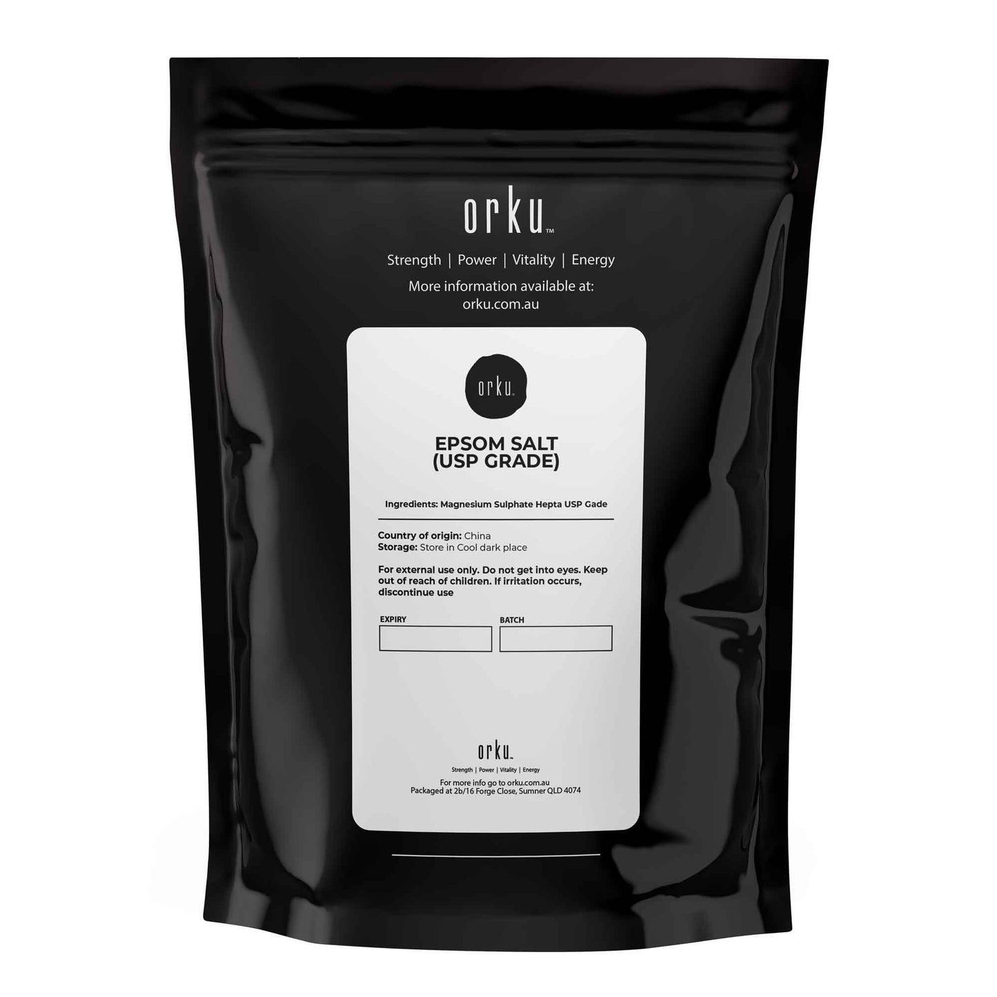 Hlpmedical Orku 2kg Epsom Salt, USP grade magnesium sulfate bath salts for relaxing body soak and muscle relief.