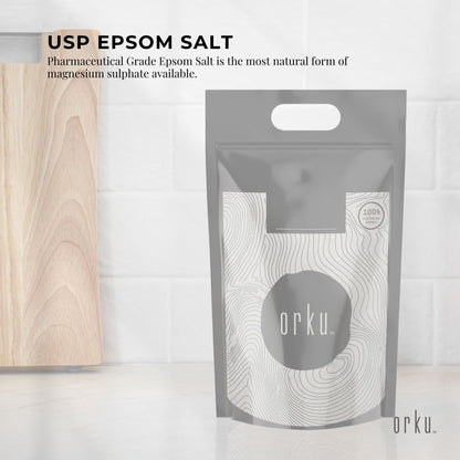 Hlpmedical Orku 5kg Epsom Salt USP Grade magnesium sulfate bath salts for body relaxation and soothing bath experience