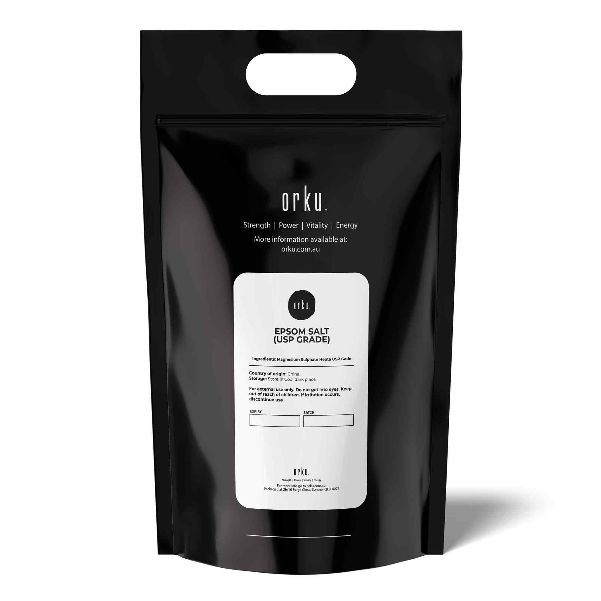 Orku 5kg Epsom salt from Hlpmedical, USP grade magnesium sulfate bath salts for relaxing body soak and muscle soothing.