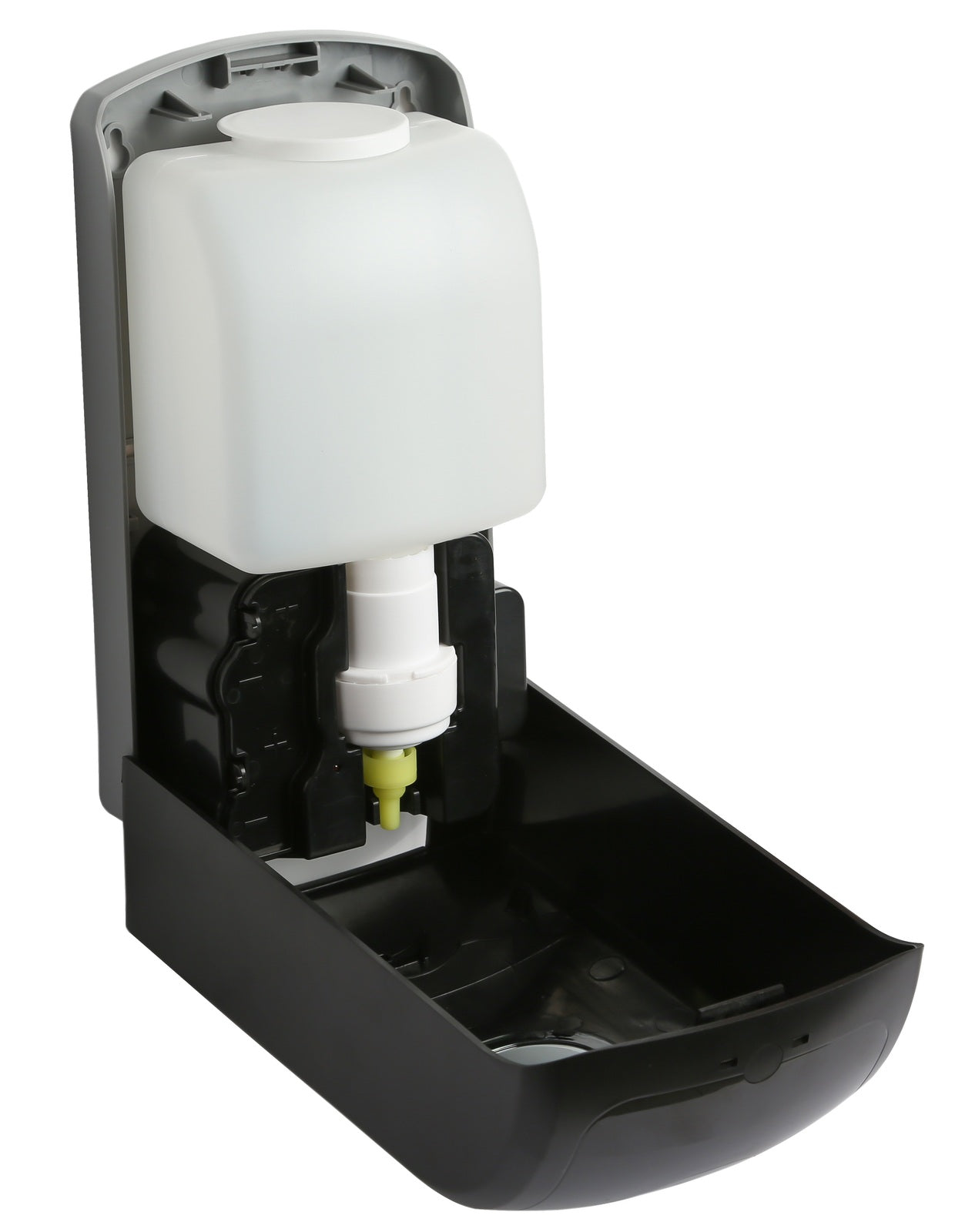 Hlpmedical black automatic soap sanitizer dispenser, 1000ML, sleek design for hand hygiene in bathroom or kitchen.
