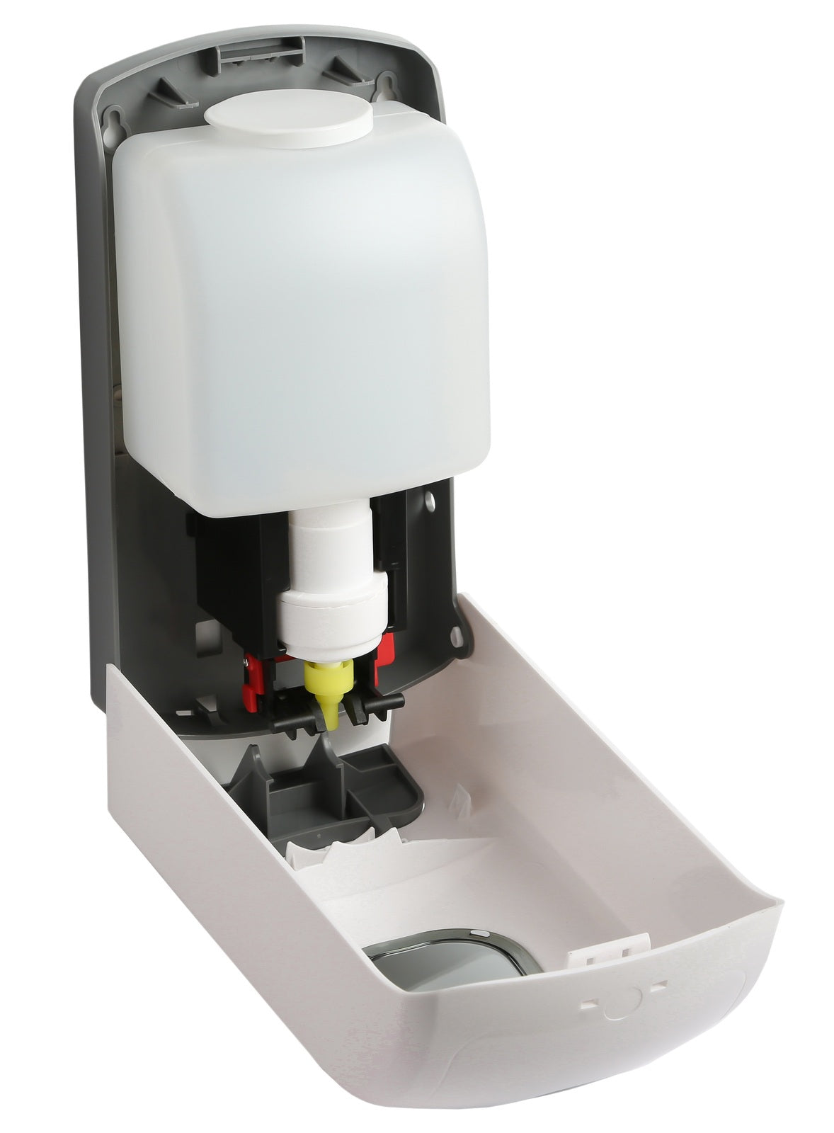 White Hlpmedical manual soap sanitizer dispenser, 1000ML, for bathroom use, in a sleek, modern design.