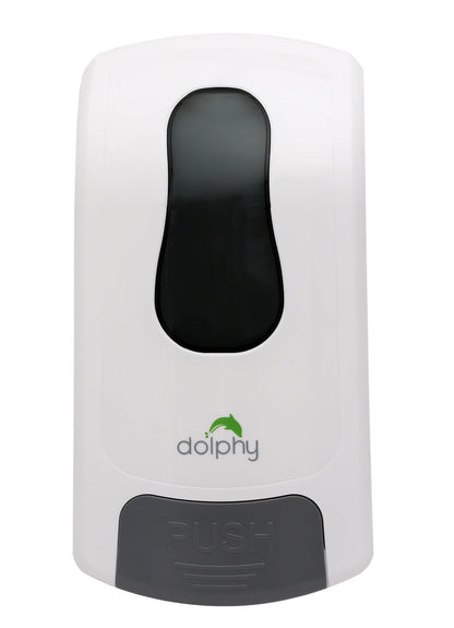 Hlpmedical 1L white manual soap sanitizer dispenser with spray for hand hygiene and body wash in health and beauty bathroom.