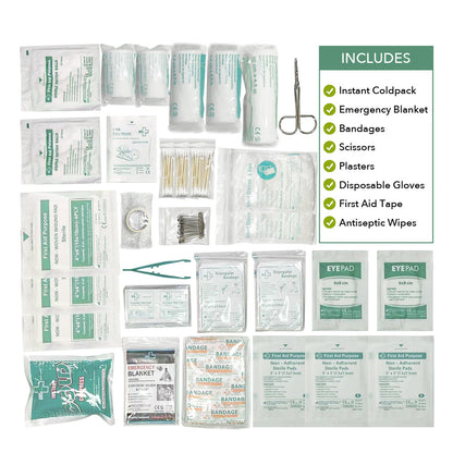 Hlpmedical 210-piece Deluxe Medical First Aid Kit with bandages, antiseptics, and medical supplies for emergency health and wellbeing.