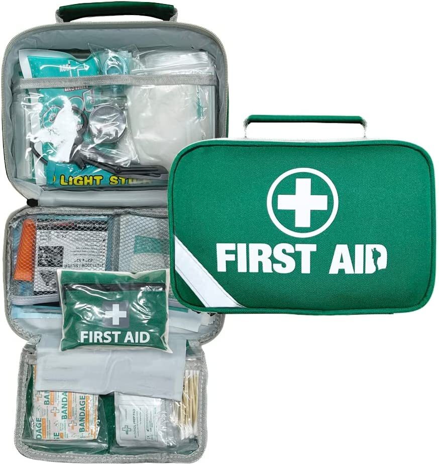 Hlpmedical 258-piece premium first aid kit with medical supplies for travel, family safety, and emergency medical use.