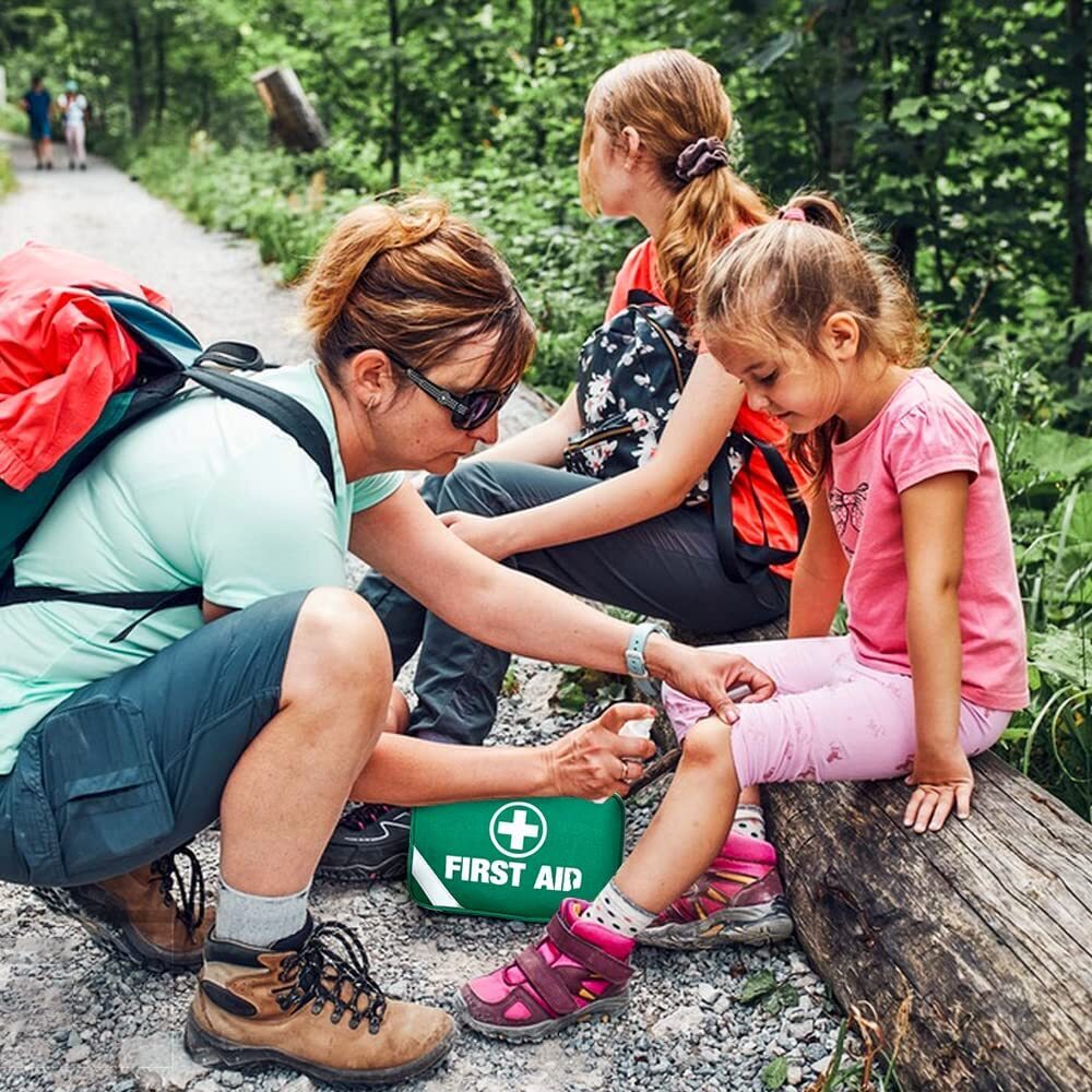 Hlpmedical 258-piece premium first aid kit with medical supplies, travel set, emergency kit for family safety and health management.