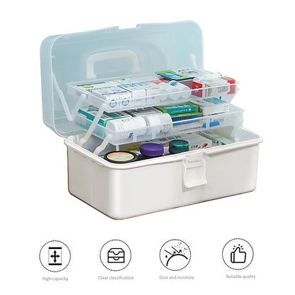 Large portable Hlpmedical first aid kit with 3 layers for emergency medical storage and organization of health supplies.