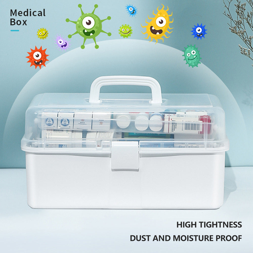 Large portable Hlpmedical first aid kit with three layers for emergency medical storage and organization of first aid supplies.