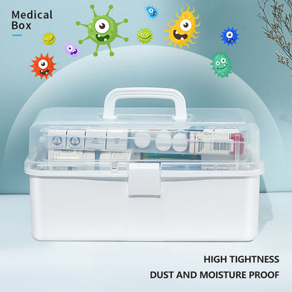 Large portable Hlpmedical first aid kit with three layers for emergency medical storage and organization of first aid supplies.