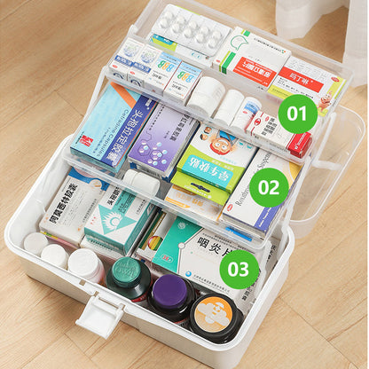 Hlpmedical large 3-layer portable first aid kit with medical supplies and organized storage for emergency medical needs