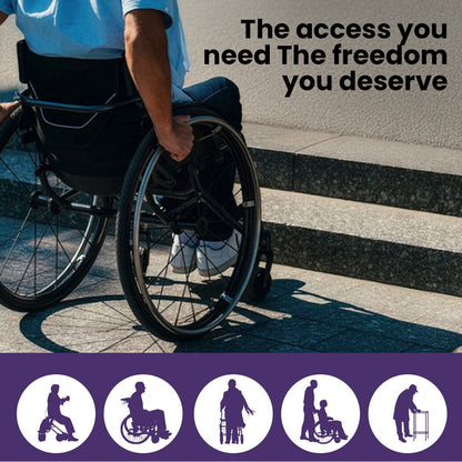 Hlpmedical EQUIPMED 152cm portable folding aluminium access ramp for wheelchairs, mobility scooters, and rollators.