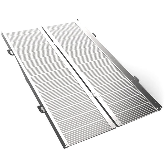Hlpmedical EQUIPMED 182cm portable aluminum access ramp with 272kg weight capacity for wheelchair, scooter, and rollator access.